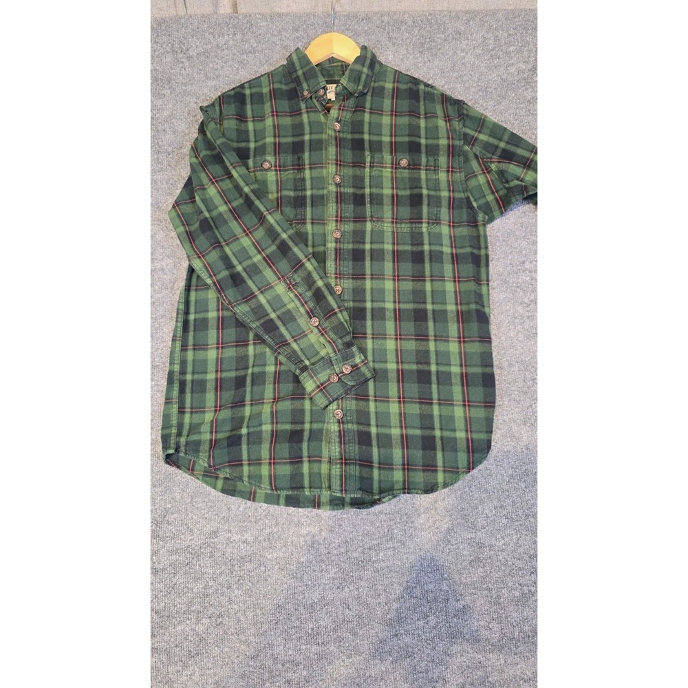 Duluth Trading Shirt‎ Mens Size Small Green Plaid Flannel Button Up